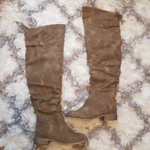 Lace Up Over The Knee Boots